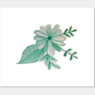 Green Flower Posters and Art